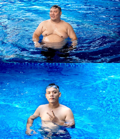 Siêu béo giảm cân - hành trình sinh tử - Kỳ 1: Một ngày ở trung tâm giảm béo- Ảnh 2. Sơn Tùng lúc 170kg và sau khi giảm cân thành công - Ảnh: QUANG THỊNH