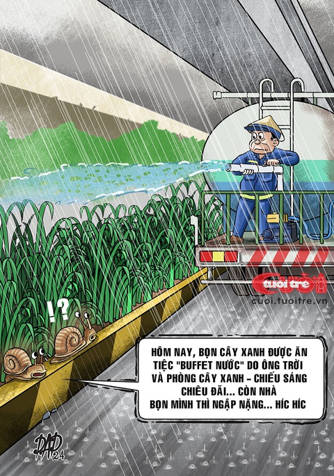 Tưới cây giữa trời mưa xối xả khiến dân mạng 'mắt chữ O mồm chữ A'- Ảnh 1. Tưới cây giữa trời mưa xối xả khiến dân mạng...