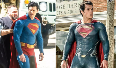 So sánh trang phục của Superman của và Henry Cavill - Ảnh: Warner Bros/ X So sánh trang phục Superman của David Corenswet và Henry Cavill - Ảnh: Warner Bros/ X