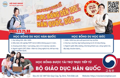 Trung tâm Việt Phát tuyển sinh du học Hàn Quốc, Đức và thực tập sinh Nhật Bản- Ảnh 1. Trung tâm Việt Phát tuyển sinh du học Hàn Quốc, Đức và thực tập sinh Nhật Bản- Ảnh 1.