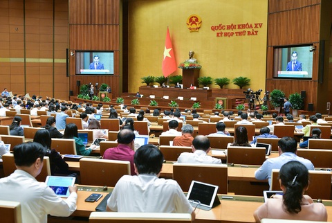 Quốc hội đồng ý cho Đà Nẵng lập khu thương mại tự do- Ảnh 1. Quang cảnh phiên họp sáng 26-6 - Ảnh: Media Quốc hội