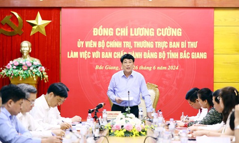 Thường trực Ban Bí thư Lương Cường phát biểu - Ảnh: THÀNH CÔNG Thường trực Ban Bí thư Lương Cường phát biểu - Ảnh: THÀNH CÔNG