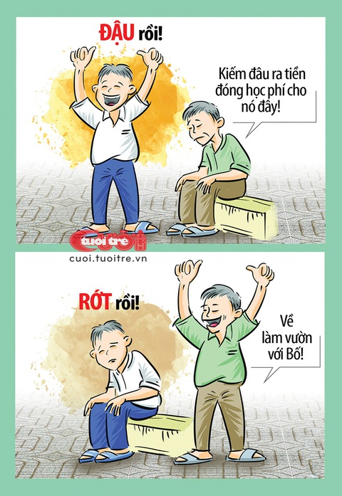 Cảm xúc trái ngược mùa thi đại học 2024- Ảnh 1. Cảm xúc trái ngược mùa thi tốt nghiệp, xét tuyển đại học 2024 - Tranh: Đức Thuận