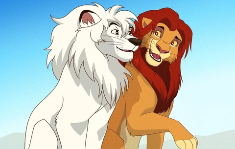Tranh do khán giả vẽ Simba và Kimba chung một khung hình - Ảnh: Sasamaru Tranh do khán giả vẽ Simba và Kimba chung một khung hình - Ảnh: Sasamaru