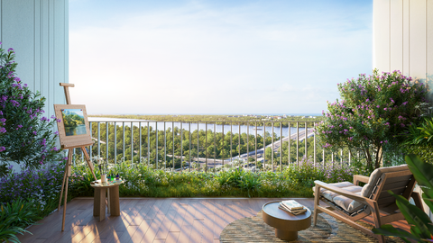 Trải nghiệm sống trong 'biệt thự trên cao' tại Seaview Residences- Ảnh 7. Ban công một phòng khách tại Seaview Residences