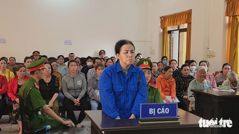 Những người phụ nữ ra tòa vì dây ‘hụi ma’ lừa đảo hơn 4,2 tỉ đồng- Ảnh 3. Bị cáo Nguyễn Thị Ánh Hồng tại phiên tòa - Ảnh: BỬU ĐẤU