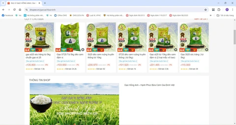 Từ review của khách, phát hiện nơi làm gạo ST25 giả bán giá rẻ trên Shopee- Ảnh 2. Tài khoản Shopee “Đại lý Gạo Hồng Anh” đăng bán sản phẩm “Gạo Ông Cua” có giá rẻ hơn nhiều so với giá sản phẩm gạo chính hãng - Ảnh: QLTT