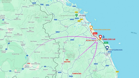 Cảng Chu Lai phát huy vai trò mũi nhọn logistics tại miền Trung- Ảnh 2. Cảng Chu Lai có vị trí chiến lược quan trọng, cửa ngõ ra biển cho hàng hóa tại miền Trung, Tây Nguyên, Lào, Campuchia