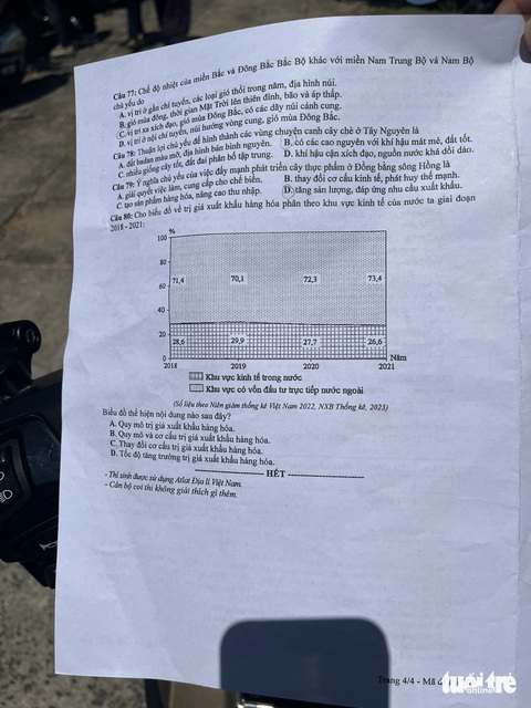 Đề thi môn địa lý tốt nghiệp THPT 2024- Ảnh 5. Đề thi môn địa lý tốt nghiệp THPT 2024- Ảnh 5.