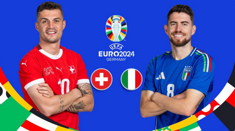 Máy tính soi tỉ số Euro 2024: Ý thắng sát nút Thụy Sĩ- Ảnh 1. Máy tính dự đoán đội tuyển Ý sẽ thắng Thụy Sĩ trong cuộc đối đầu tại vòng 16 đội Euro 2024 lúc 23h hôm nay 29-6 - Ảnh: UEFA