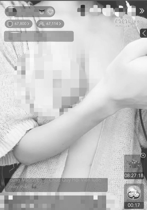 Sốc với chợ tình trên mạng - Kỳ 2: Sân chơi ngầm của những kẻ bệnh hoạn- Ảnh 1. Khỏa thân, trò chuyện khiêu dâm, làm tình theo yêu cầu nhan nhản trên các livestream của ứng dụng MMLive - Ảnh chụp màn hình