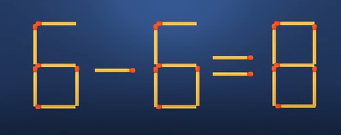 Thử tài IQ: Di chuyển một que diêm để 6-6=8 thành phép tính đúng- Ảnh 1.