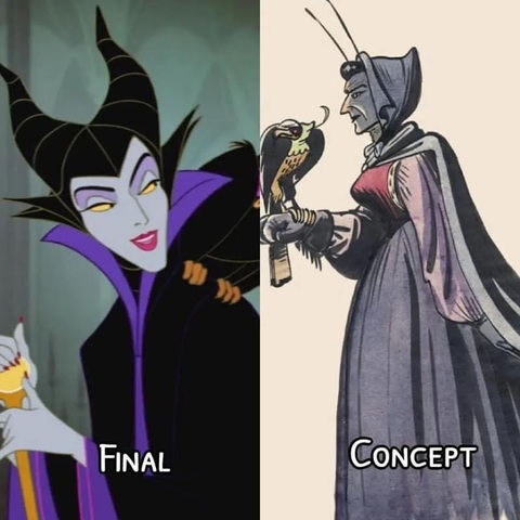Các nhân vật phản diện Disney từ phác thảo cho đến hoàn thành- Ảnh 1. Maleficent là một nhân vật kinh điển của Disney, xuất hiện trong bộ phim hoạt hình “Sleeping Beauty” (Công chúa ngủ trong rừng). Maleficent được biết đến với chiếc mũ độc đáo và sức mạnh ma thuật.