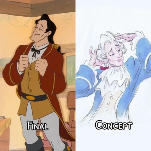 Các nhân vật phản diện Disney từ phác thảo cho đến hoàn thành- Ảnh 3. Gaston là nhân vật phản diện chính của bộ phim hoạt hình Người đẹp và quái vật năm 1991 của Disney.