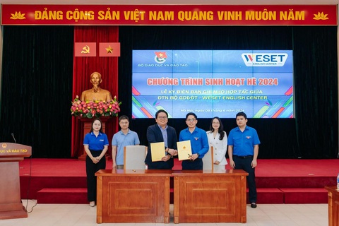 WESET tái ký kết hợp tác phát triển tiếng Anh cùng Đoàn Thanh niên Bộ GD&ĐT- Ảnh 1. WESET tái ký kết hợp tác phát triển tiếng Anh cùng Đoàn Thanh niên Bộ GD&ĐT- Ảnh 1.