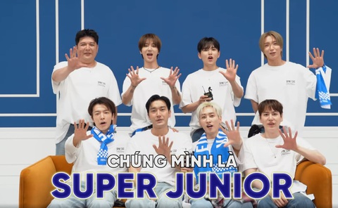 Tin tức giải trí 3-6: Em gái khuyên Angela Phương Trinh ngừng phát ngôn thiếu kiểm soát- Ảnh 3. Nhóm nhạc Super Junior gửi lời chào đến fan Việt - Ảnh: chụp từ clip