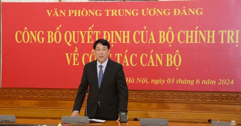 Thứ trưởng Bộ Công an Nguyễn Duy Ngọc làm chánh Văn phòng Trung ương Đảng- Ảnh 3. Đại tướng Lương Cường phát biểu tại buổi lễ - Ảnh: TTXVN