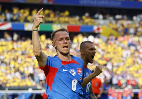 Máy tính soi tỉ số Euro 2024: Anh thắng Slovakia 2-0- Ảnh 2. Tuyển Slovakia được dự đoán sẽ dừng bước trước tuyển Anh - Ảnh: REUTERS