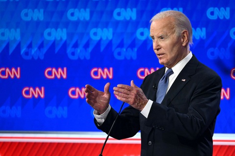 Tổng thống Mỹ Joe Biden có cuộc tranh luận với người tiền nhiệm Donald Trump ngày 27-6, sáng ngày 28-6 giờ Việt Nam - Ảnh: AFP Tổng thống Mỹ Joe Biden có cuộc tranh luận với người tiền nhiệm Donald Trump ngày 27-6, sáng 28-6 giờ Việt Nam - Ảnh: AFP
