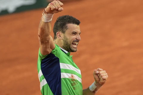 Roland Garros 2024: Sự hồi sinh của Dimitrov- Ảnh 1. Grigor Dimitrov lần đầu tiên lọt vào tứ kết Roland Garros - Ảnh: AFP