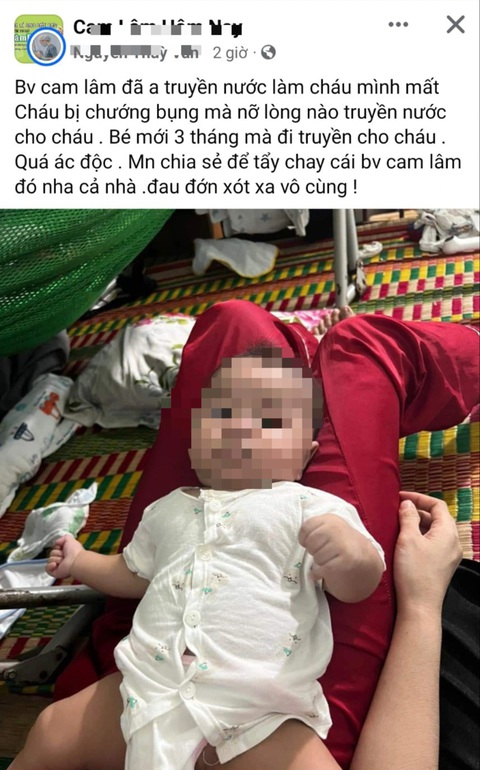 Bé trai chướng bụng, nhập viện cấp cứu thì tử vong, gia đình bức xúc đăng Facebook- Ảnh 1. Bài đăng của người nhà bệnh nhi trên mạng xã hội - Ảnh: chụp màn hình