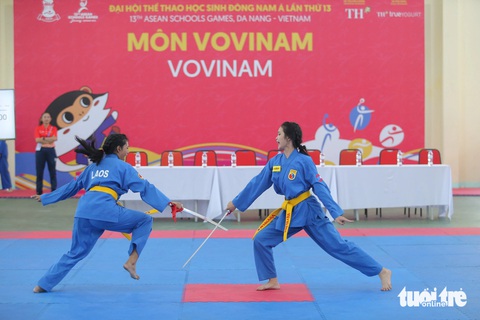 Việt Nam dẫn đầu bảng tổng sắp huy chương tại Đại hội Thể thao học sinh Đông Nam Á- Ảnh 5. Đội thể thao học sinh Việt Nam cũng có những tấm huy chương vàng đầu tiên ở môn vovinam.