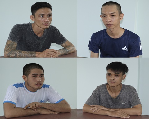 Bắt giữ trộm không giao công an mà tống tiền- Ảnh 1. Bốn bị can trong vụ bắt giữ người trái pháp luật - Ảnh: Công an cung cấp