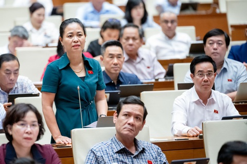 Đại biểu hỏi bộ trưởng: Giải pháp nào để Việt Nam vượt Thái Lan về du lịch?- Ảnh 5. Đại biểu Nguyễn Thị Thu Dung (Thái Bình) - Ảnh: GIA HÂN