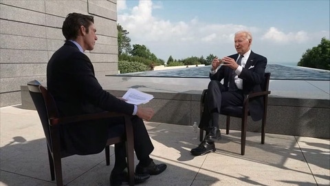 Tổng thống Mỹ Biden khẳng định Ukraine không được dùng vũ khí của Mỹ tấn công Matxcơva- Ảnh 1. Tổng thống Mỹ Joe Biden trả lời phỏng vấn của Đài ABC News ngày 6-6 - Ảnh: ABC NEWS
