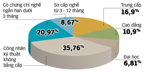 Việc và người luẩn quẩn tìm nhau- Ảnh 2. Nhu cầu tuyển lao động có chuyên môn tháng 5 tại TP.HCM - Nguồn: Cổng thông tin việc làm TP.HCM - Đồ họa: N.KH.