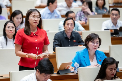Phó thủ tướng Trần Hồng Hà: Sẽ có nghị định để mọi người dân có điện mái nhà- Ảnh 5. Đại biểu Nguyễn Thị Yến Nhi (Bến Tre) - Ảnh: GIA HÂN