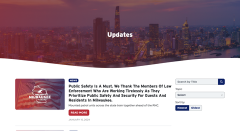 Ảnh chụp màn hình trích xuất giao diện của website Đại hội Đảng Cộng hòa năm 2024 trong khoảng tháng 3 đến ngày 4-6 cho thấy ảnh nền được sử dụng là không ảnh trung tâm TP.HCM Ảnh chụp màn hình trích xuất giao diện của website Đại hội Đảng Cộng hòa năm 2024 trong khoảng tháng 3 đến ngày 4-6 cho thấy ảnh nền được sử dụng là không ảnh trung tâm TP.HCM