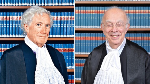 Hai thẩm phán Anh rút khỏi Tòa chung thẩm Hong Kong- Ảnh 1. Thẩm phán Jonathan Sumption (trái) và thẩm phán Lawrence Collins - Ảnh: AFP