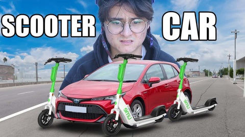 Ô tô tự chế từ 4 chiếc scooter điện quá độc đáo, đi đường ai cũng phải ngoái nhìn- Ảnh 1. Một YouTuber đã chế tạo ra chiếc