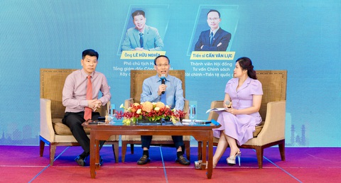 Chậm làm dự án sẽ bị thu hồi đất không được bồi hoàn: Chế tài rất mạnh- Ảnh 3. Các diễn giả chia sẻ tại chương trình Cà phê doanh nhân với chủ đề
