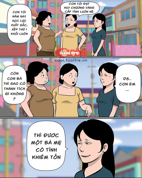 Hội khoe con đụng người phụ nữ khiêm tốn- Ảnh 1. Hội khoe con đụng người phụ nữ khiêm tốn - Tranh: Vàng