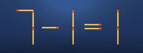Thử tài IQ: Di chuyển một que diêm để 7-1=1 thành phép tính đúng- Ảnh 1.