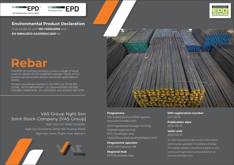 Thép xanh VAS đạt chứng nhận phát triển bền vững - EPD- Ảnh 4. VAS được EPD chứng nhận mức phát thải CO2 thấp nhất hiện nay