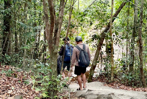 Suối, rừng Phú Quốc hút du khách đến chơi sau những cơn mưa đầu mùa- Ảnh 4. Đường lên suối Đá Bàn, suối Tiên rợp bóng cây rừng - Ảnh: C.CÔNG