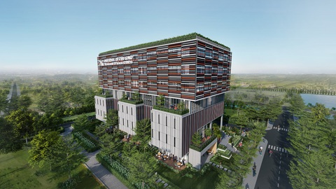 Trường đại học Cửu Long tuyển sinh ngành Y khoa với học phí ưu đãi- Ảnh 1. Trường Đại học Cửu Long đầu tư xây dựng toà nhà 8 tầng phục vụ cho khối sức khoẻ- Ảnh: Trường cung cấp