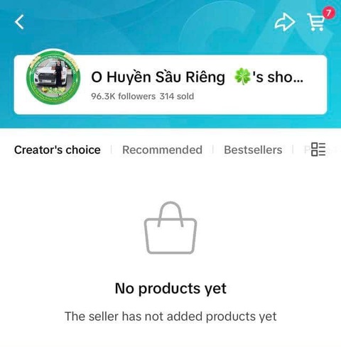 Vụ Quang Linh Vlog bị chê ăn sầu riêng quá nhiều trên livestream: Vẫn còn kịp cứu vãn- Ảnh 2. Hiện tại, O Huyền Sầu Riêng đã xóa sạch sản phẩm trong giỏ hàng - Ảnh: Chụp màn hình