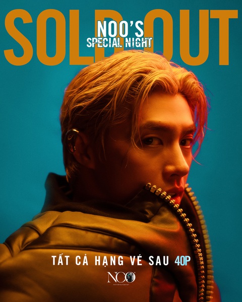 Noo Phước Thịnh khiến dân tình 'xỉu lên xỉu xuống' với visual cool ngầu- Ảnh 1. Showcase Noo’s Special Night của ca sĩ Noo Phước Thịnh vừa mở bán vé đã sold out (bán hết vé) toàn bộ trong vòng 40 phút.