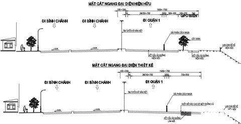 Xóa 'con lươn', mở rộng đường Võ Văn Kiệt từ Tân Kiên về hầm Thủ Thiêm- Ảnh 15. Chiều ngang và hiện trạng đường Võ Văn Kiệt trước và sau khi được cải tạo (từ trên xuống) - Ảnh: Trung tâm Quản lý điều hành giao thông đô thị TP.HCM