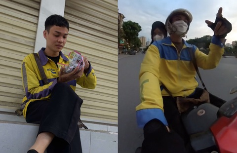 Shipper Gen Z tự thử thách kiếm 100 triệu đồng trong 4 tháng- Ảnh 1. Nguyễn Văn Huỳnh đã làm công việc xe ôm công nghệ được 2 năm. (Ảnh: NVCC)