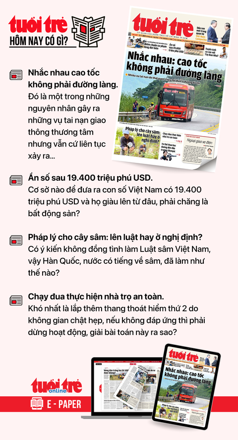 Tin tức sáng 13-7: TP.HCM mong có hướng dẫn bãi giữ xe công viên; Điện Mặt trời Trung Nam bị phạt- Ảnh 5. Tin tức chính trên Tuổi Trẻ nhật báo hôm nay 13-7. Để đọc Tuổi Trẻ báo in phiên bản E-paper, mời bạn đăng ký Tuổi Trẻ Sao TẠI ĐÂY
