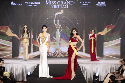 Miss Grand Vietnam 2024 bỏ qua vòng thi bán kết- Ảnh 2. Hoa hậu Lê Hoàng Phương và bà Phạm Kim Dung trực tiếp trao sash cho các thí sinh đến từ khắp mọi miền đất nước