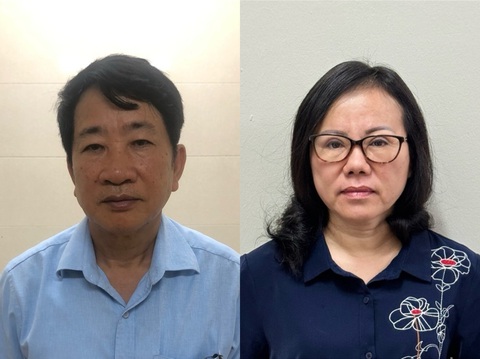 Bắt nguyên giám đốc Bảo hiểm xã hội Bắc Giang và giám đốc Bệnh viện Y học cổ truyền Thái Nguyên- Ảnh 1. Bị can Thân Đức Lại và Trương Thị Thu Hương - Ảnh: Bộ Công an