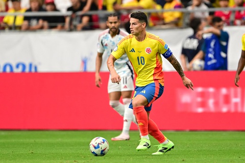 Dự đoán tỉ số Copa America 2024: Argentina thắng Colombia- Ảnh 3. Lão tướng James Rodriguez đang thể hiện phong độ ấn tượng tại Copa America 2024 - Ảnh: REUTERS