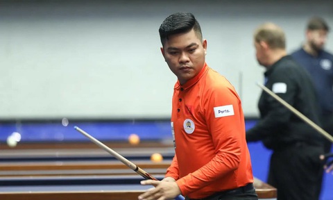 Việt Nam sạch bóng tay cơ tại World Cup billiards Porto- Ảnh 2. Nguyễn Trần Thanh Tự để thua dù có được lợi thế lớn - Ảnh: PHONG LÊ
