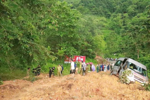 Toàn cảnh vụ sạt lở - Ảnh: Công an Hà Giang Toàn cảnh vụ sạt lở - Ảnh: Công an Hà Giang